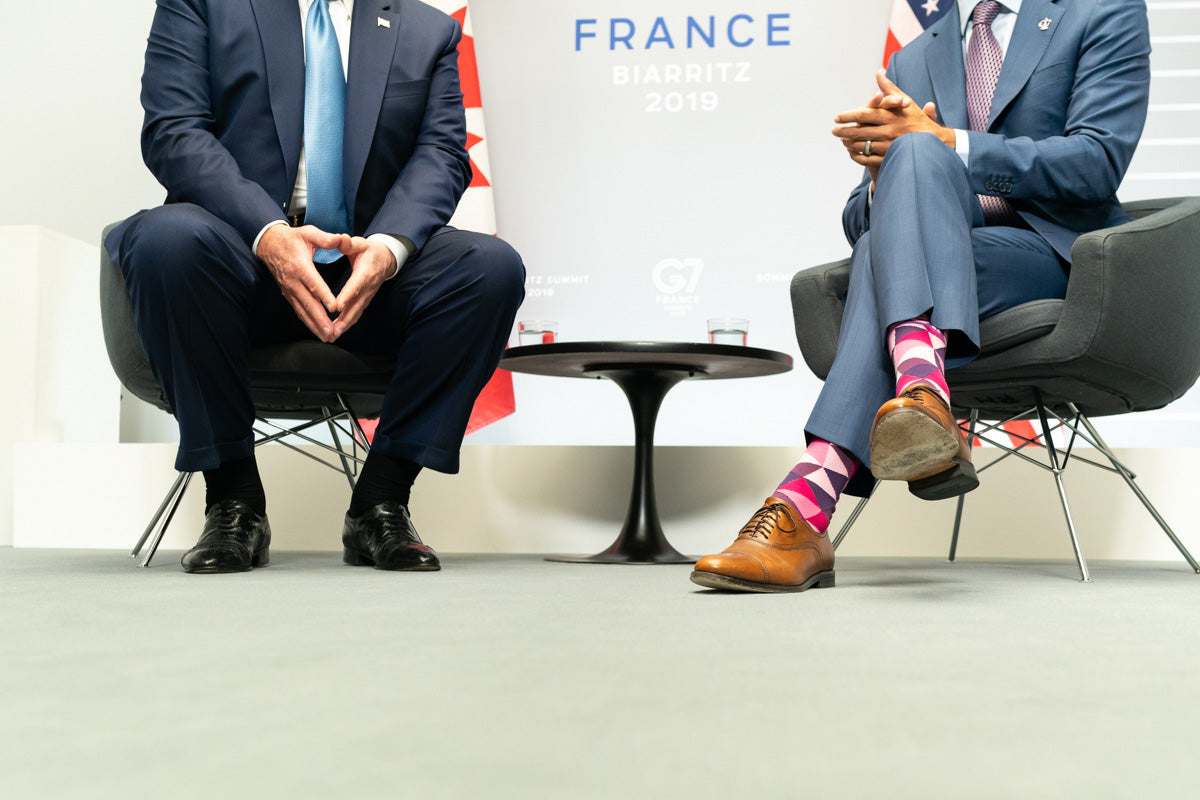 Justin Trudeau's Pink Argyle Socks