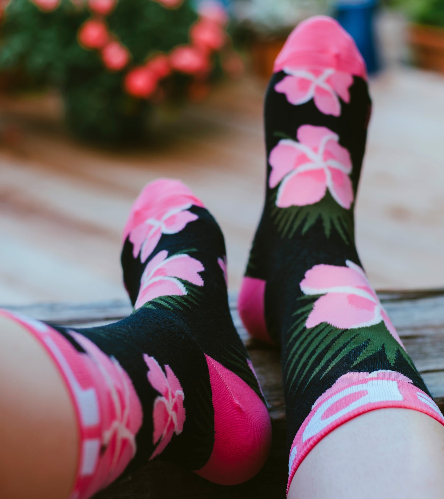 Discover Rebel Fashion's Tropical Flower Socks!