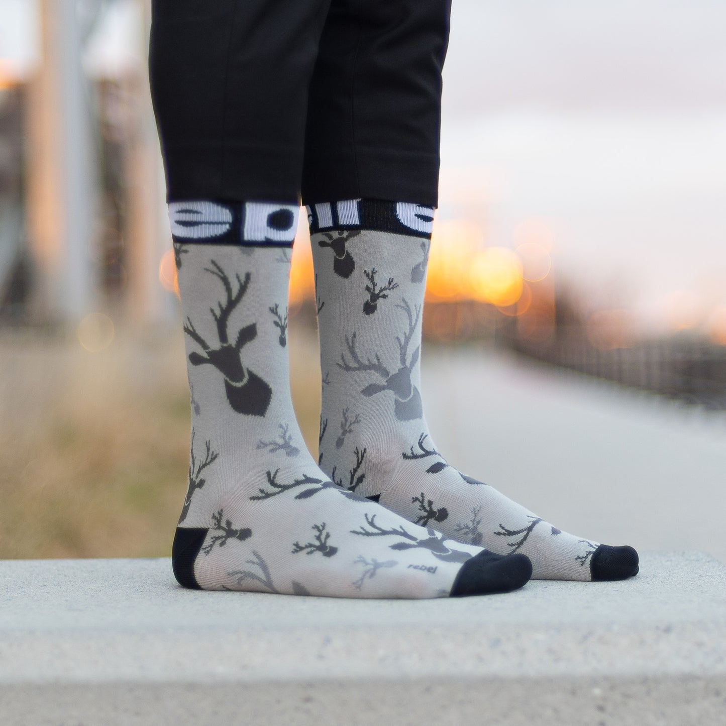 Make a statement with Rebel Fashion's Funky Deer Socks!